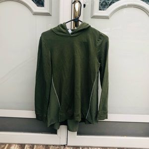 CHICO’S “Zenergy” High-Low Color Block Hoodie - Olive (Size 0)